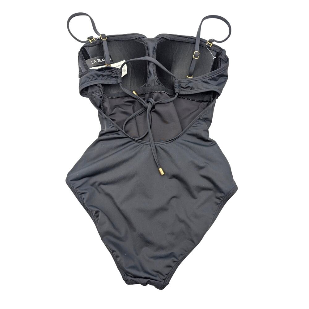 La Blanca Women's Island Goddess Lingerie One Piece Swimsuit Black Size 4 - Picture 4 of 10